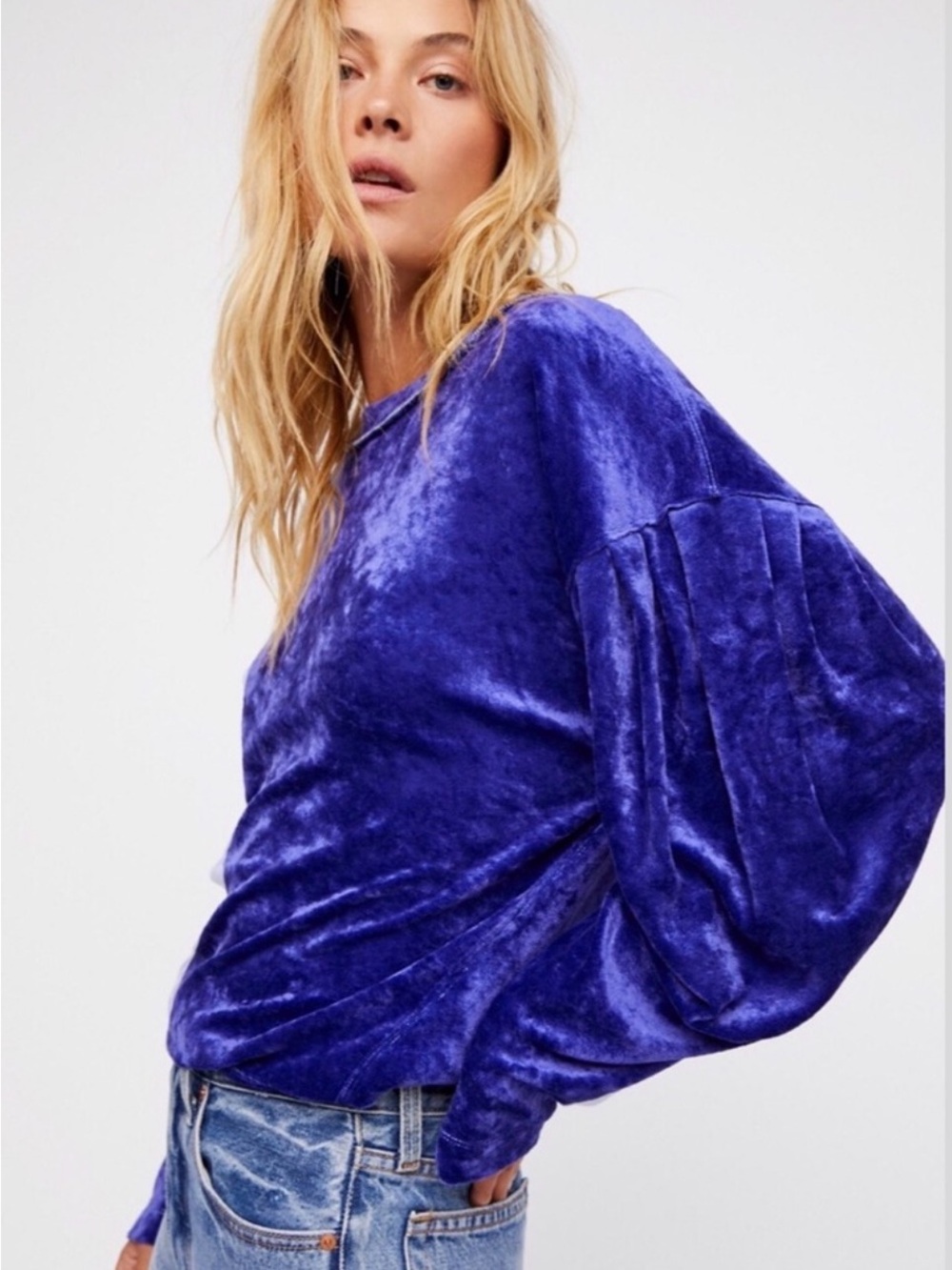 We The Free by Free People Plush Velvet Milan Layering Top Size XS